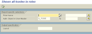 SAP transaction codes in all roles