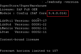SAP F&R SAF binary version